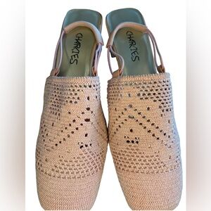 Charlies Women’s Pink Fabric Slingbacks with Cutout Design